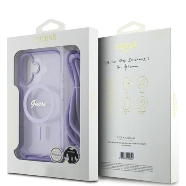 Husa premium pentru  iPhone 16 compatibila MagSafe Guess Luxury Series - Roz