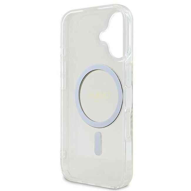 Husa premium pentru  iPhone 16 compatibila MagSafe Guess Luxury Series - Transparent