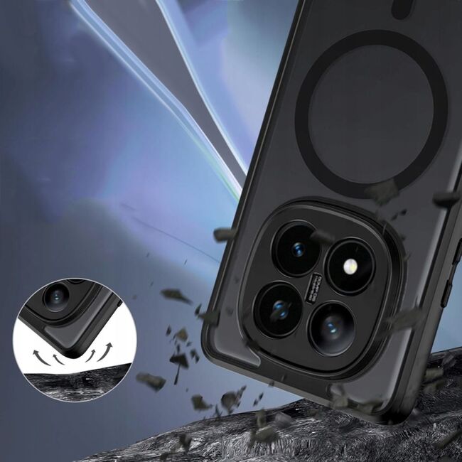 Husa pentru Xiaomi Redmi Note 14 Pro Plus 5G cu MagSafe, Ghost series - negru mat
