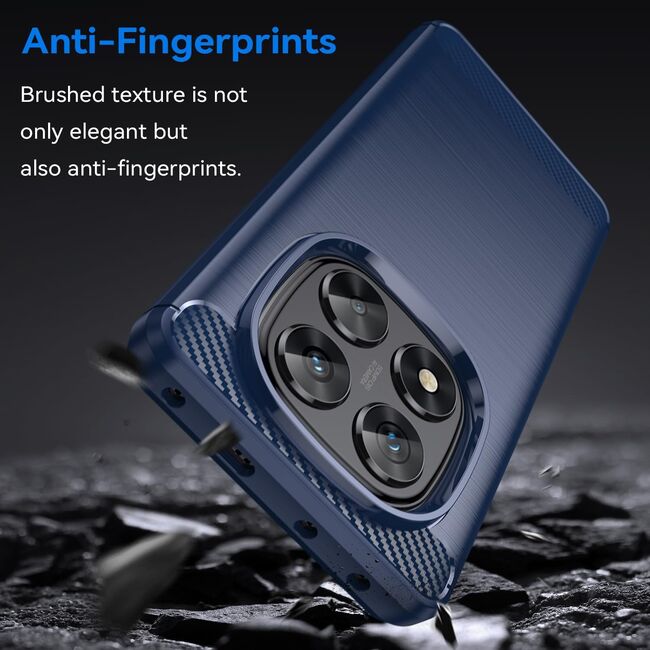 Husa pentru Xiaomi Redmi Note 14 Pro 4G Carbon Liquid Silicone, Albastru