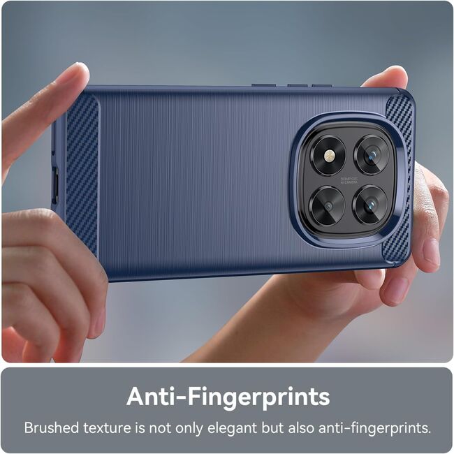 Husa pentru Xiaomi Redmi Note 14 Pro 4G Carbon Liquid Silicone, Albastru