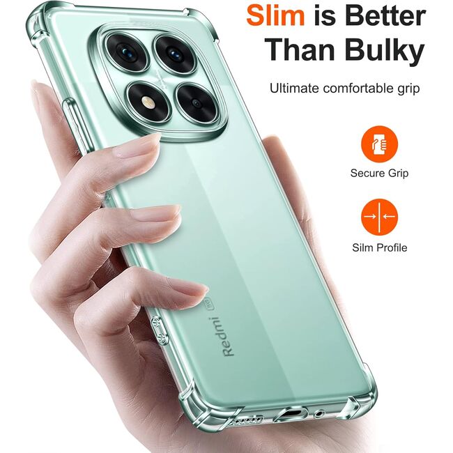 Husa pentru  Xiaomi Redmi Note 14 Pro 4G Slim Anti-Shock 1.5mm reinforced 4 corners, Transparent