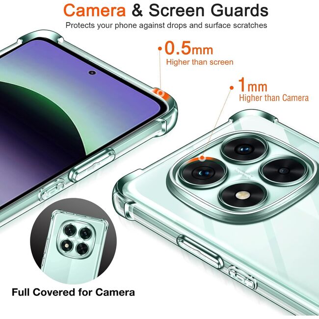 Husa pentru  Xiaomi Redmi Note 14 Pro 4G Slim Anti-Shock 1.5mm reinforced 4 corners, Transparent
