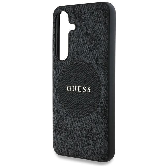 Husa premium pentru  Samsung Galaxy S25 compatibila MagSafe Guess Luxury Series - Negru electric