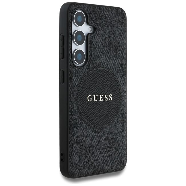 Husa premium pentru  Samsung Galaxy S25 compatibila MagSafe Guess Luxury Series - Negru electric