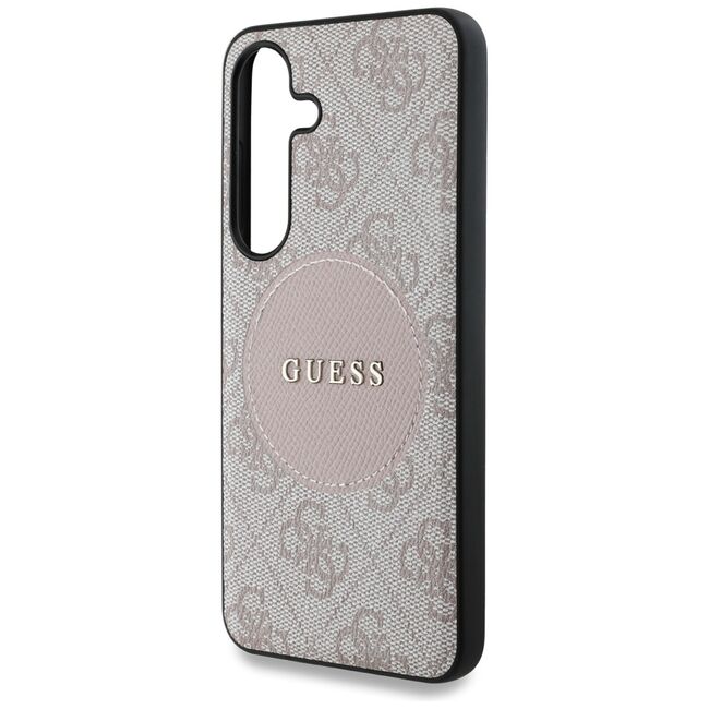Husa premium pentru  Samsung Galaxy S25 compatibila MagSafe Guess Luxury Series - Roz pal