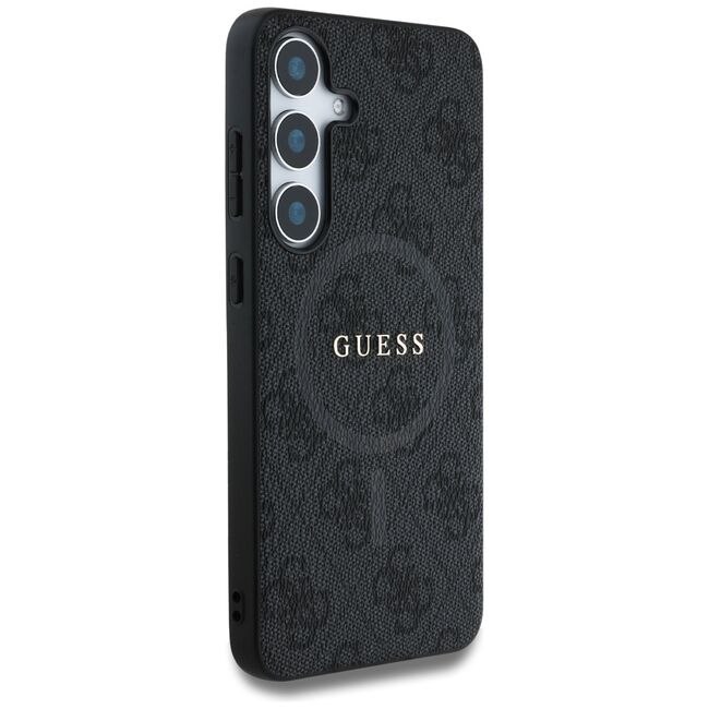 Husa premium pentru  Samsung Galaxy S25 compatibila MagSafe Guess Luxury Series - Negru royal