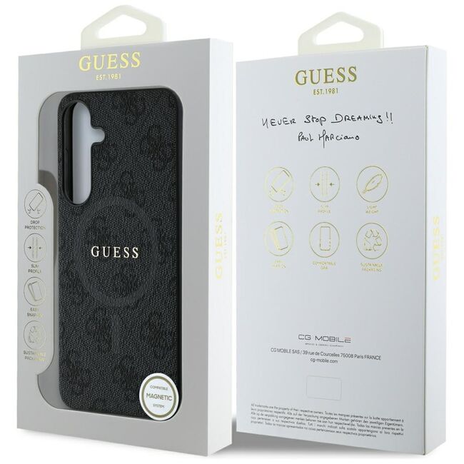 Husa premium pentru  Samsung Galaxy S25 compatibila MagSafe Guess Luxury Series - Negru royal