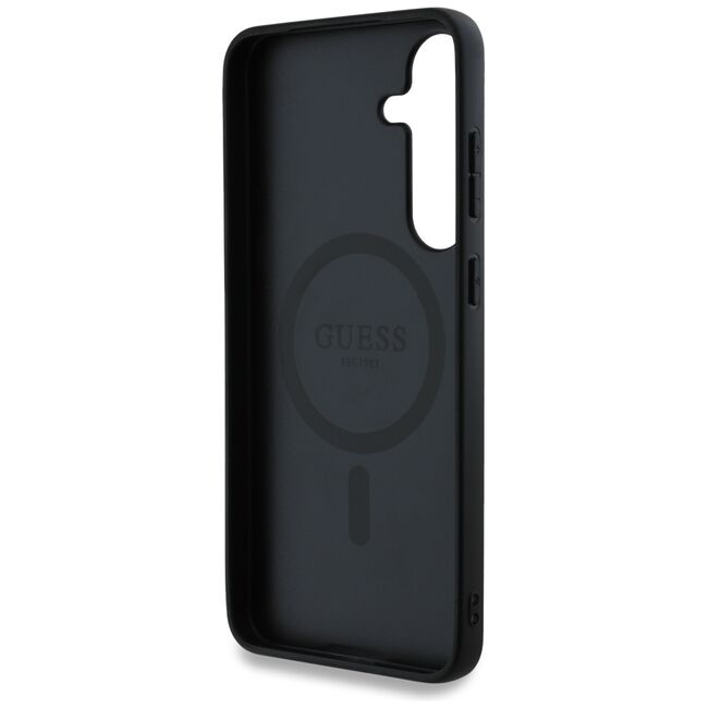 Husa premium pentru  Samsung Galaxy S25 compatibila MagSafe Guess Luxury Series - Negru royal