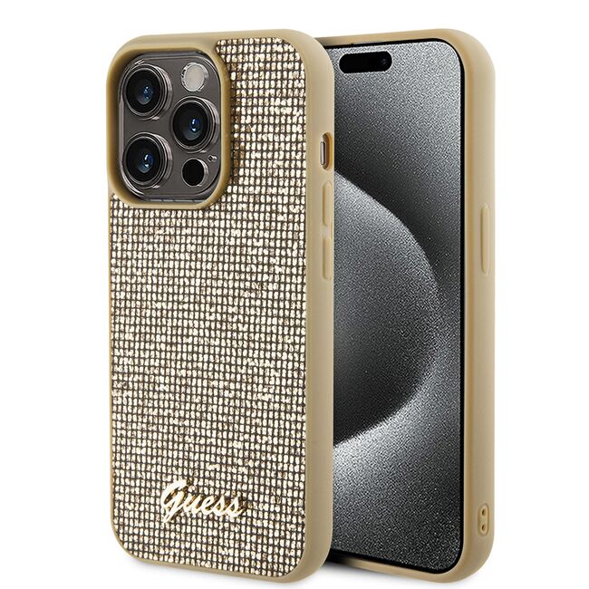 Husa premium  iPhone 15 Pro Max pentru Guess Elegance Series - Auriu