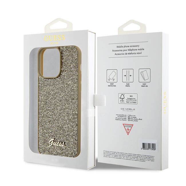 Husa premium  iPhone 15 Pro Max pentru Guess Elegance Series - Auriu