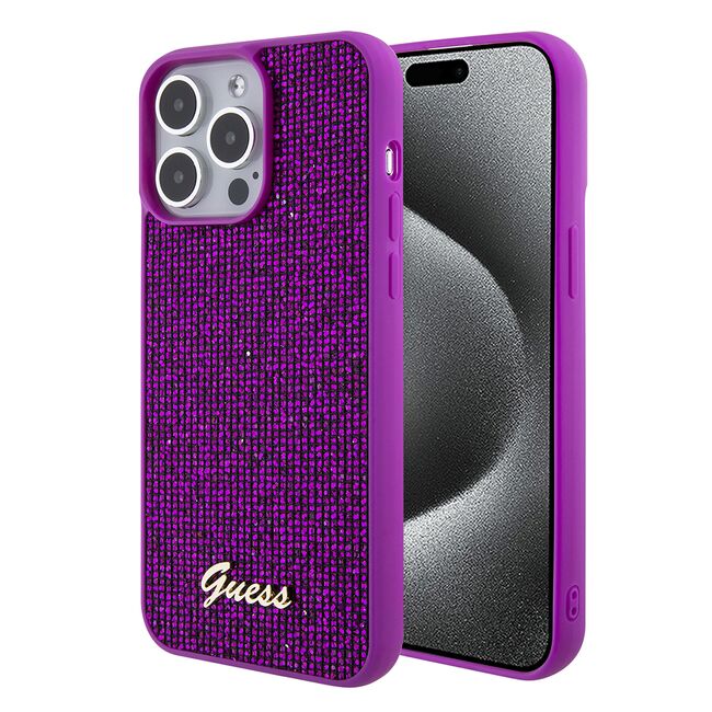 Husa premium  iPhone 15 Pro Max pentru Guess Elegance Series - Fucsia