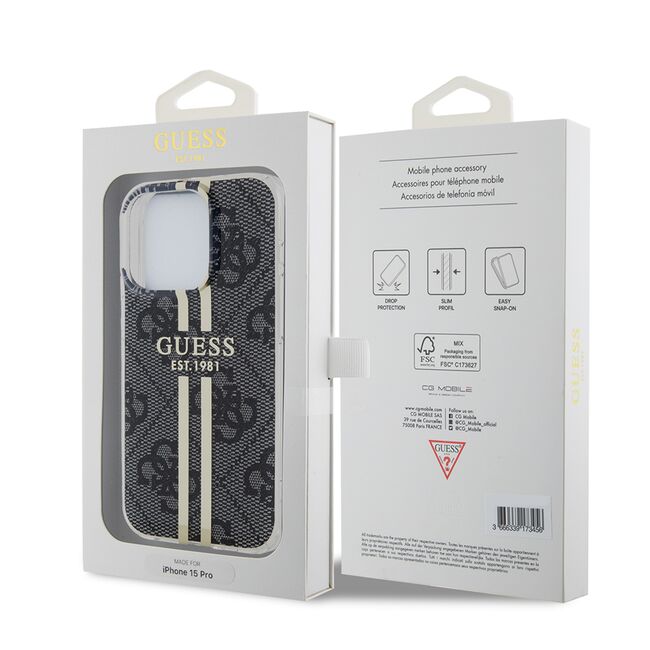 Husa premium  iPhone 15 Pro Max pentru Guess Elegance Series - Gri inchis