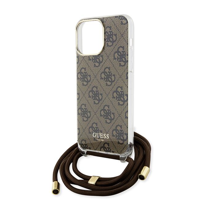 Husa premium  iPhone 15 Pro Max pentru Guess Elegance Series - Maro deschis