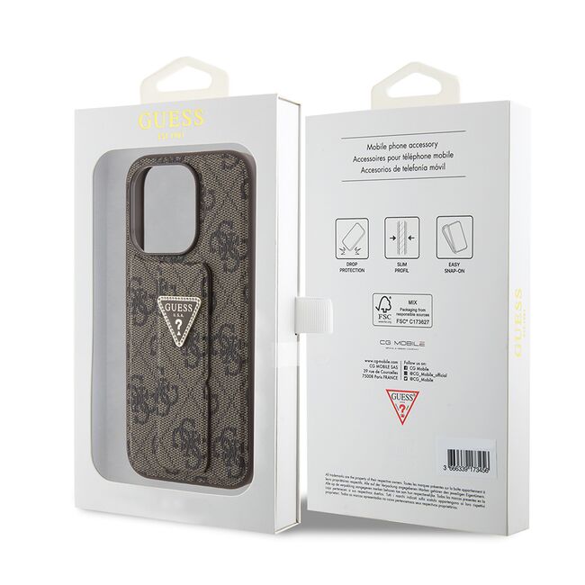 Husa premium  iPhone 15 Pro Max pentru Guess Elegance Series - Maro inchis