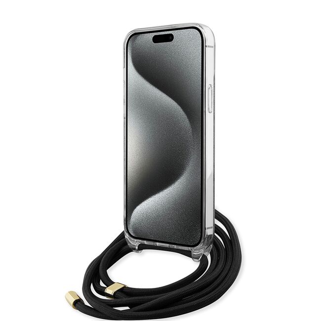 Husa premium  iPhone 15 Pro Max pentru Guess Elegance Series - Negru darth vader
