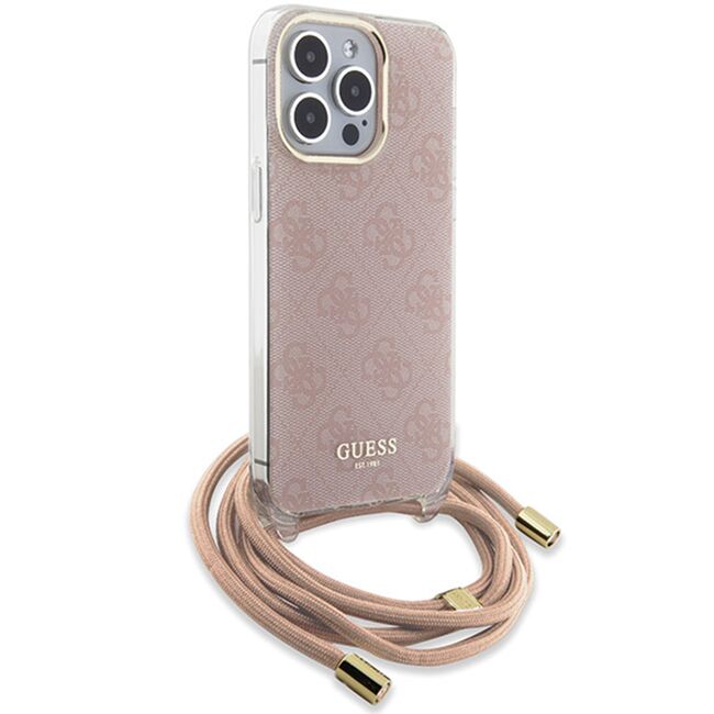 Husa premium  iPhone 15 Pro Max pentru Guess Elegance Series - Roz pal
