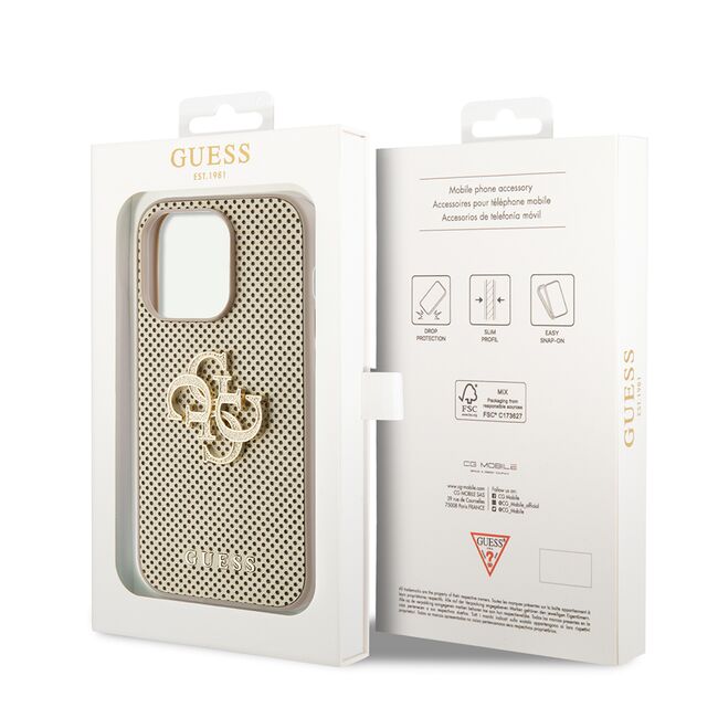 Husa premium  iPhone 15 Pro pentru Guess Elegance Series - Auriu