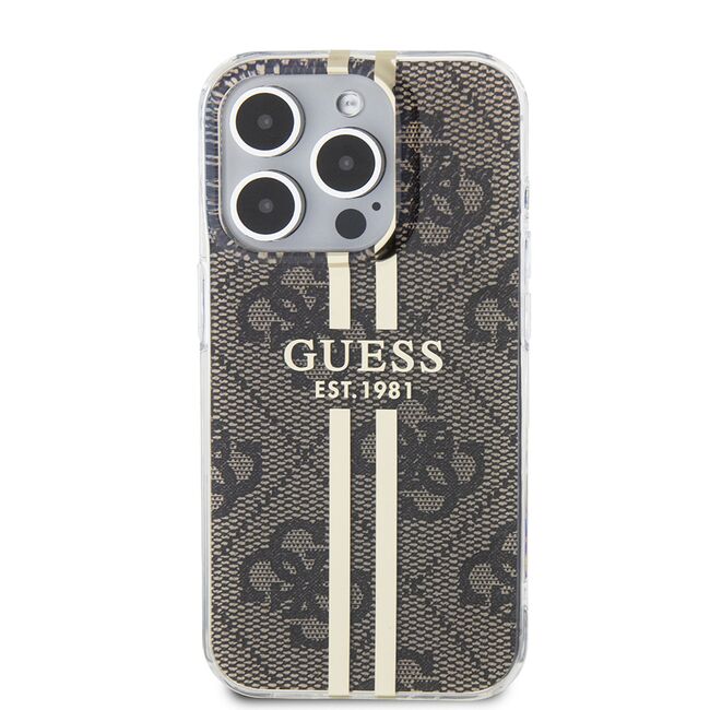 Husa premium  iPhone 15 Pro pentru Guess Elegance Series - Gri deschis