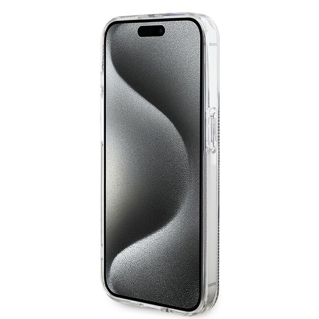 Husa premium  iPhone 15 Pro pentru Guess Elegance Series - Gri deschis