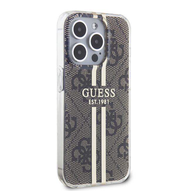 Husa premium  iPhone 15 Pro pentru Guess Elegance Series - Gri deschis