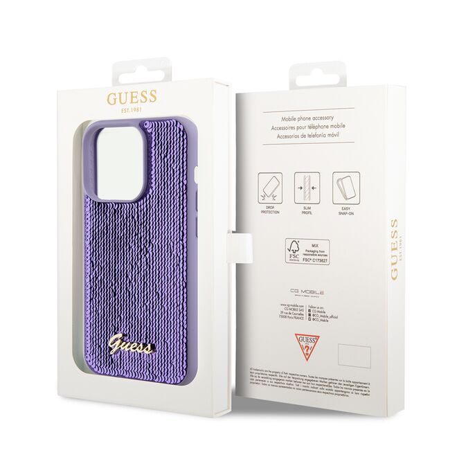 Husa premium  iPhone 15 Pro pentru Guess Elegance Series - Lavanda