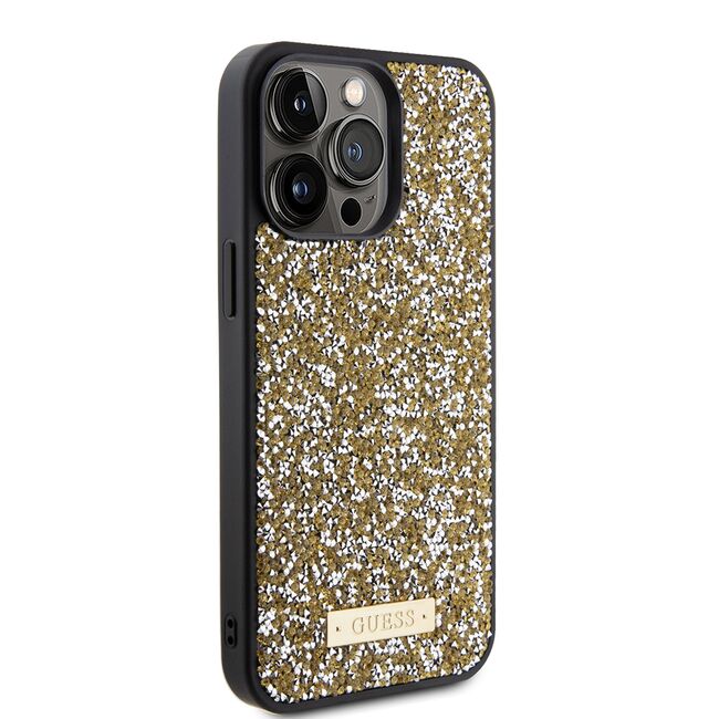Husa premium  iPhone 15 Pro pentru Guess Elegance Series - Maro deschis