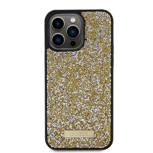 Husa premium  iPhone 15 Pro pentru Guess Elegance Series - Maro deschis