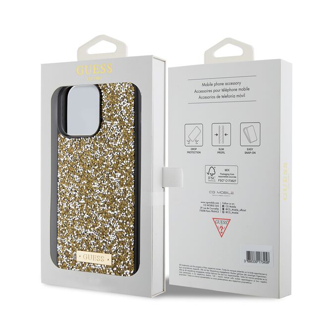 Husa premium  iPhone 15 Pro pentru Guess Elegance Series - Maro deschis