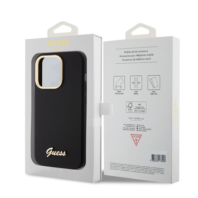 Husa premium  iPhone 15 Pro pentru Guess Elegance Series - Negru