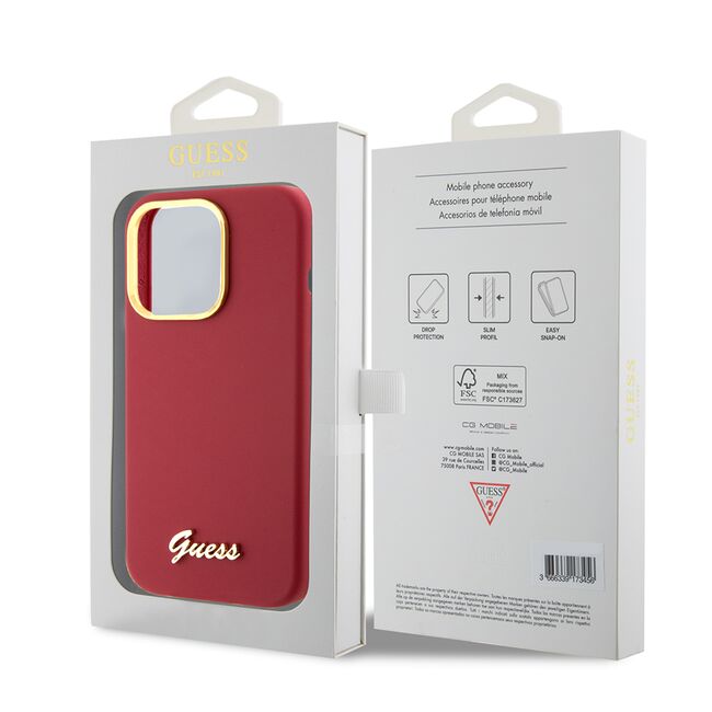 Husa premium  iPhone 15 Pro pentru Guess Elegance Series - Rosu