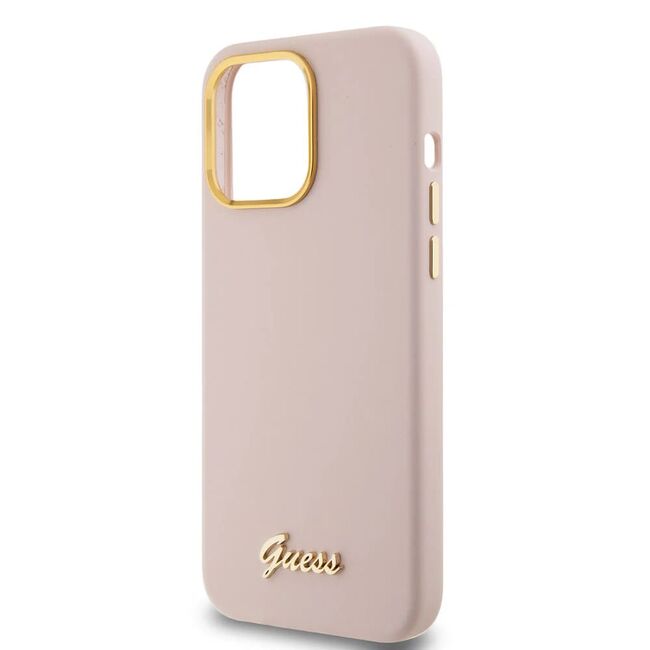 Husa premium  iPhone 15 Pro pentru Guess Elegance Series - Roz deschis
