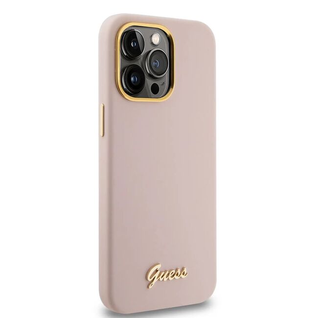 Husa premium  iPhone 15 Pro pentru Guess Elegance Series - Roz deschis