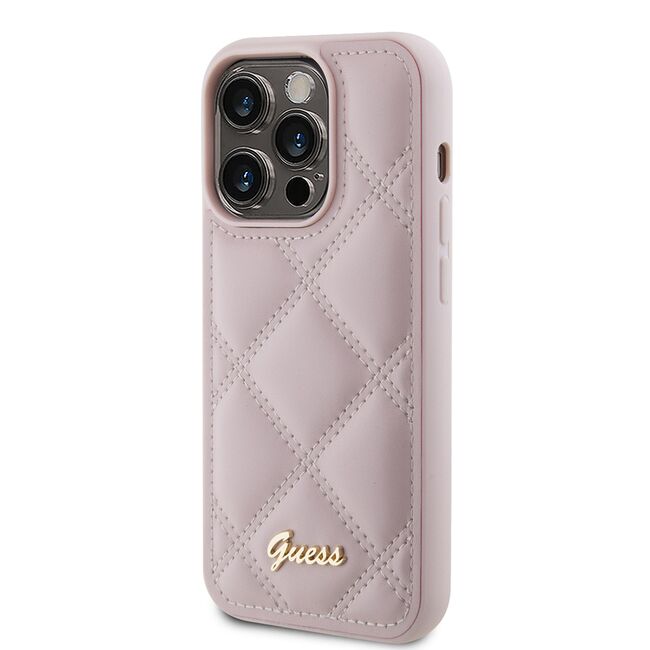 Husa premium  iPhone 15 Pro pentru Guess Elegance Series - Roz deschis
