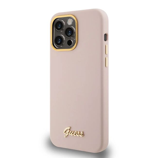 Husa premium  iPhone 15 Pro pentru Guess Elegance Series - Roz deschis