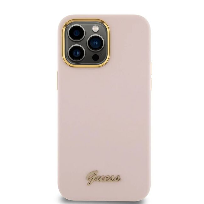 Husa premium  iPhone 15 Pro pentru Guess Elegance Series - Roz deschis
