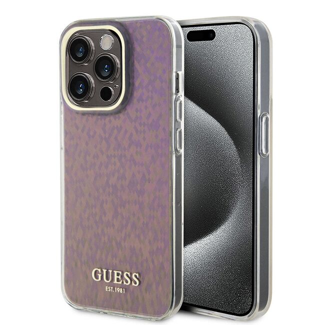 Husa premium  iPhone 15 Pro pentru Guess Elegance Series - Roz inchis