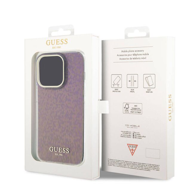 Husa premium  iPhone 15 Pro pentru Guess Elegance Series - Roz inchis