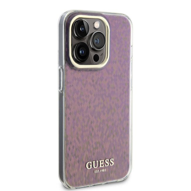 Husa premium  iPhone 15 Pro pentru Guess Elegance Series - Roz inchis