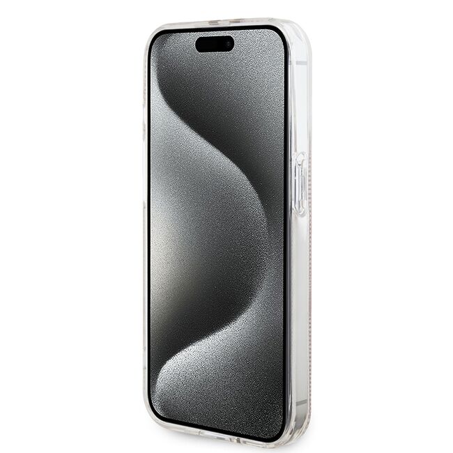 Husa premium  iPhone 15 Pro pentru Guess Elegance Series - Roz neon