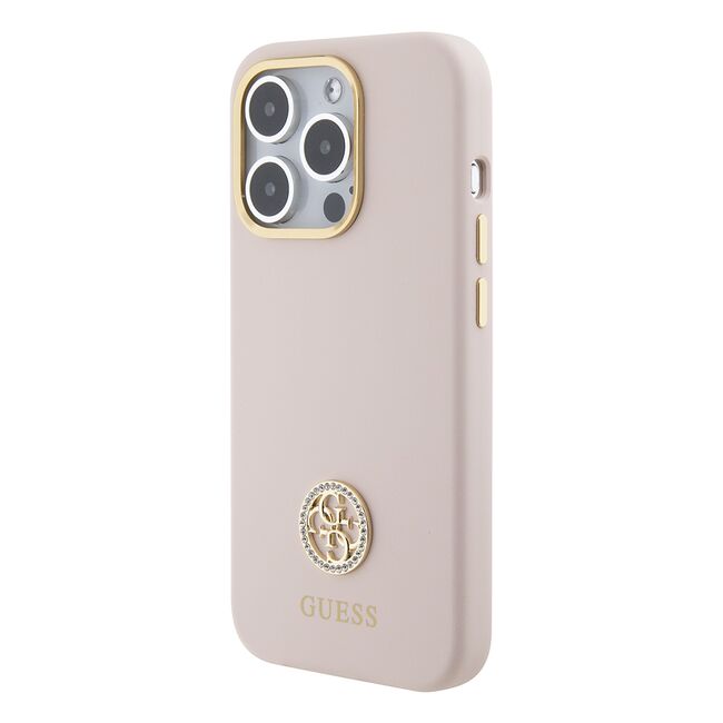 Husa premium  iPhone 15 Pro pentru Guess Elegance Series - Roz pal