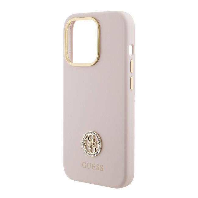 Husa premium  iPhone 15 Pro pentru Guess Elegance Series - Roz pal