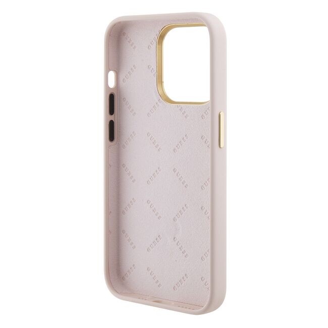 Husa premium  iPhone 15 Pro pentru Guess Elegance Series - Roz pal