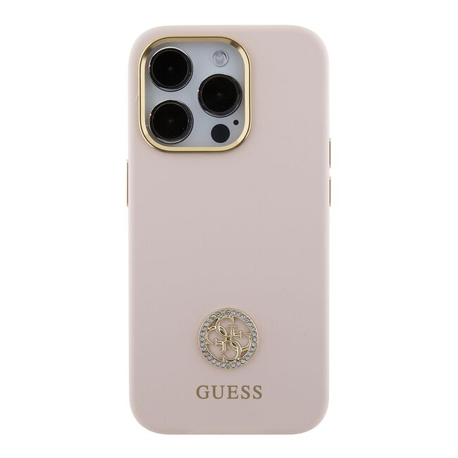 Husa premium  iPhone 15 Pro pentru Guess Elegance Series - Roz pal