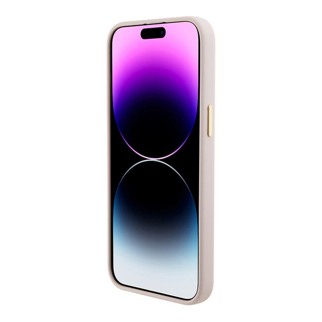 Husa premium  iPhone 15 Pro pentru Guess Elegance Series - Roz pal