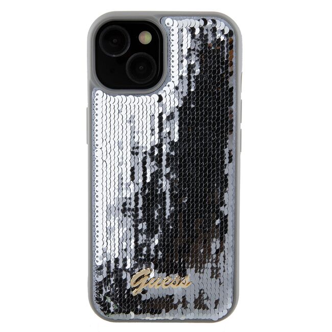 Husa premium  iPhone 15 pentru Guess Elegance Series - Gri
