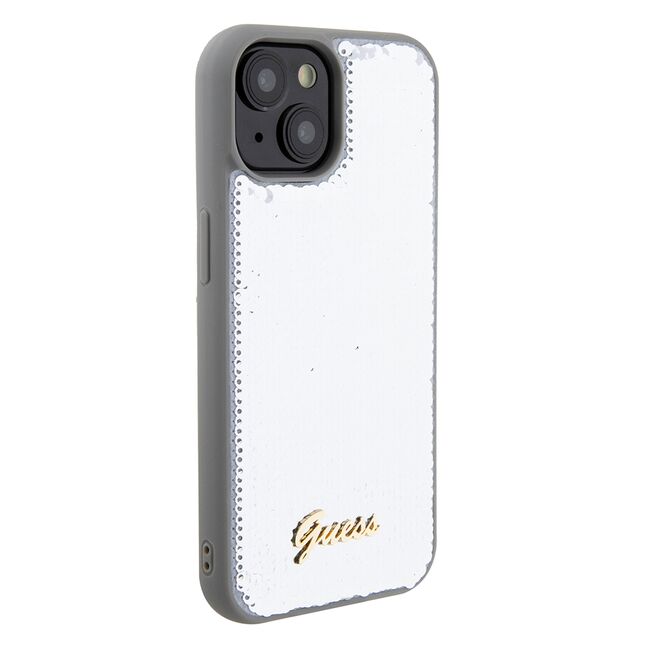 Husa premium  iPhone 15 pentru Guess Elegance Series - Gri