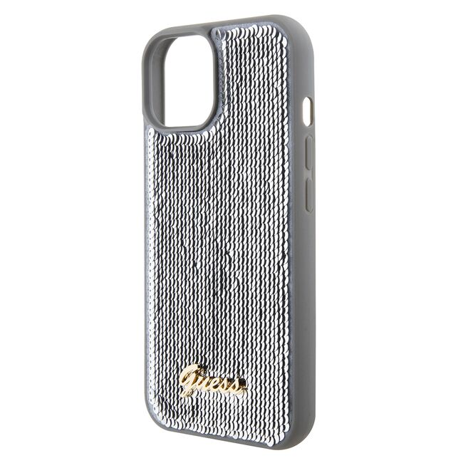 Husa premium  iPhone 15 pentru Guess Elegance Series - Gri