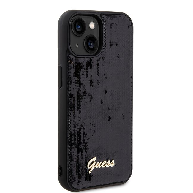 Husa premium  iPhone 15 pentru Guess Elegance Series - Negru denim