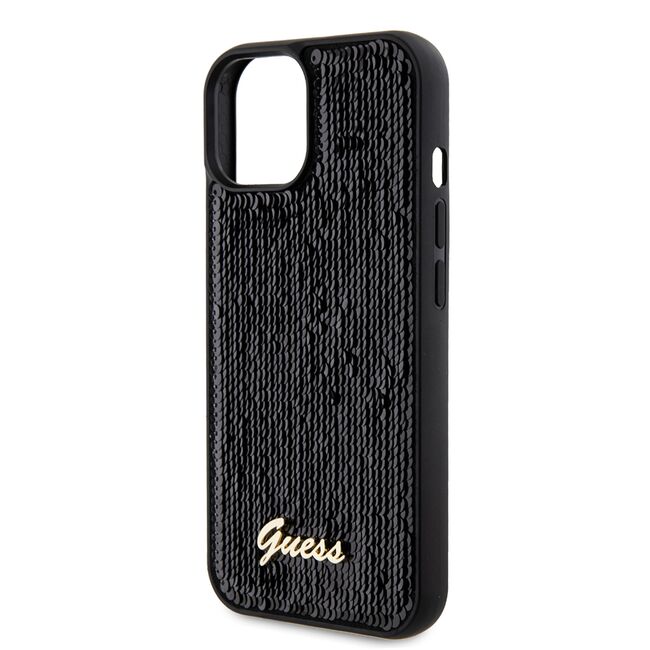 Husa premium  iPhone 15 pentru Guess Elegance Series - Negru denim
